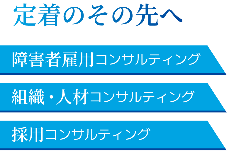 定着のその先へ 障害者雇用コンサルティング 組織・人材コンサルティング 採用コンサルティング